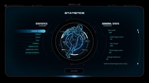 Statistics page with new categories