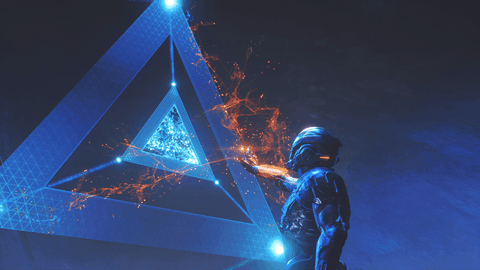 Protagonist consulting a super computer