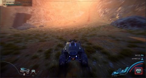 Nomad driving very fast on a planet